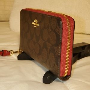 Long Zip Around Wallet In Signature Canvas